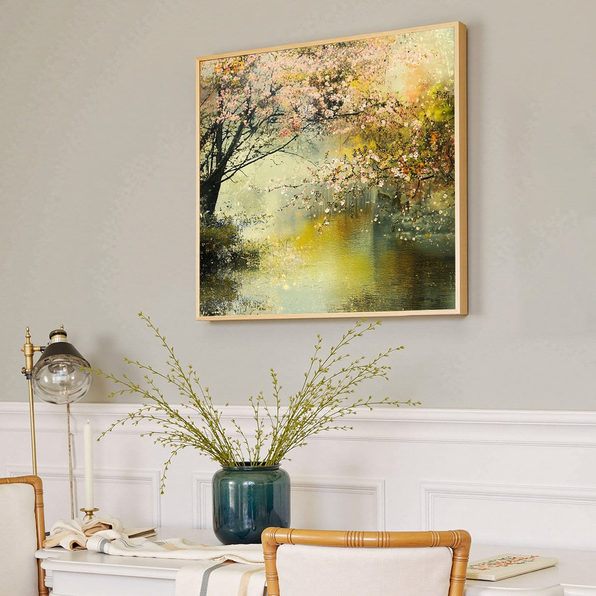 SPRING REVERIE: Impressionist Floral Landscape Oil Painting