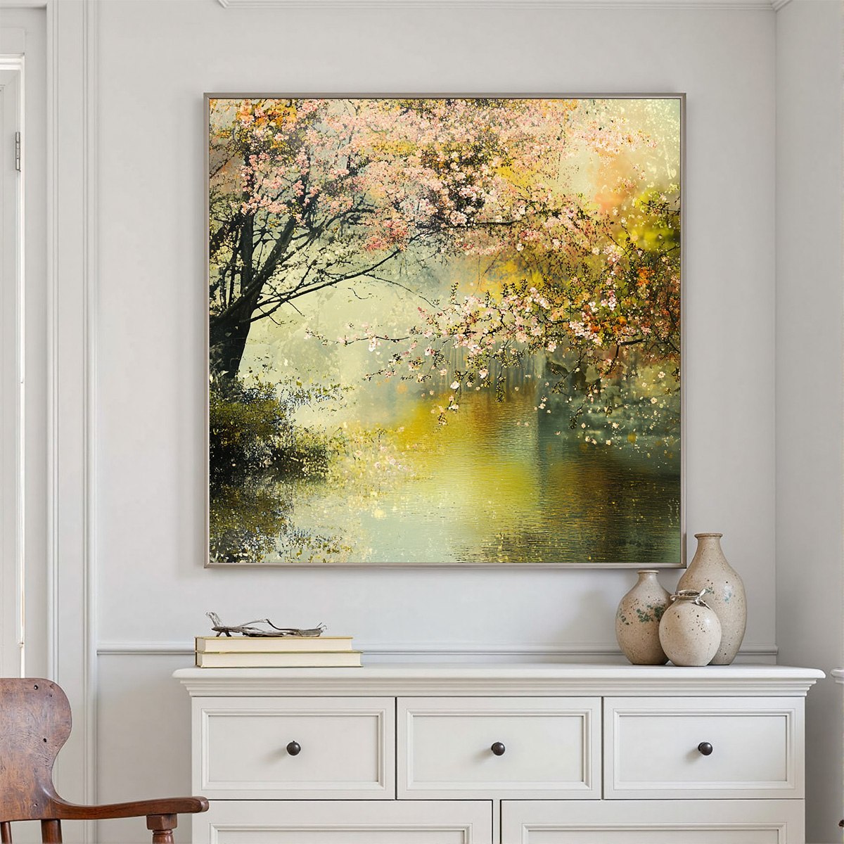 SPRING REVERIE: Impressionist Floral Landscape Oil Painting