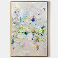 SPRING BLOSSOM: Textured Abstract Floral Painting in Light Pastel Colors