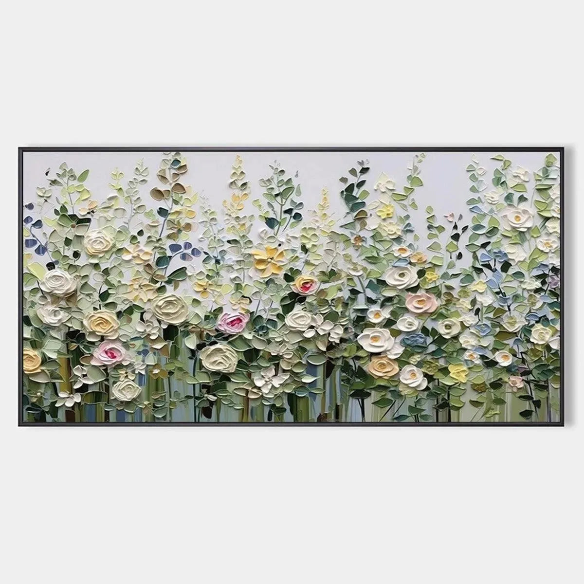 SPRING MEADOW: Textured Impasto Floral Meadow Painting