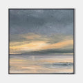 STORMY SEASCAPE: Textured Seascape Painting, Square Wall Art