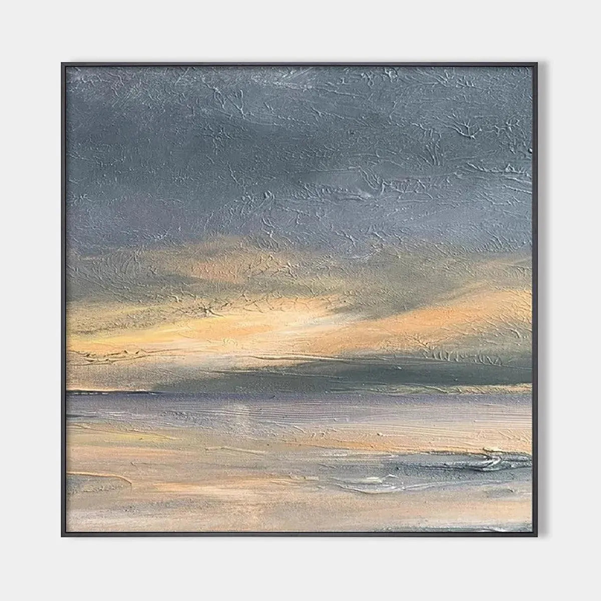 STORMY SEASCAPE: Textured Seascape Painting, Square Wall Art