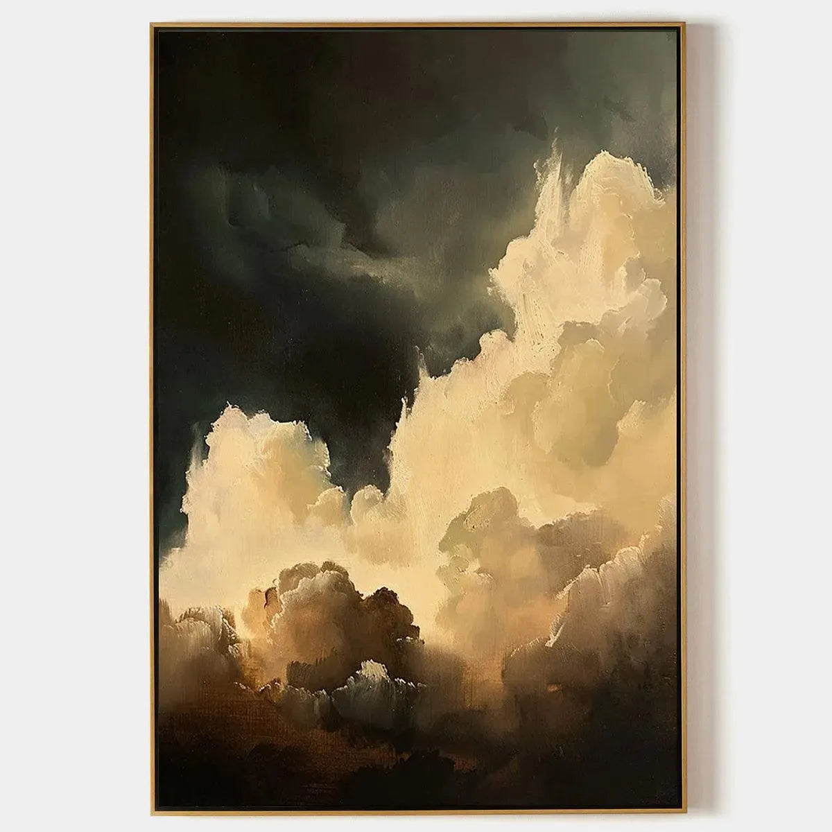 STORMY SKIES: Textured Cloudscape Painting, Vertical Wall Art