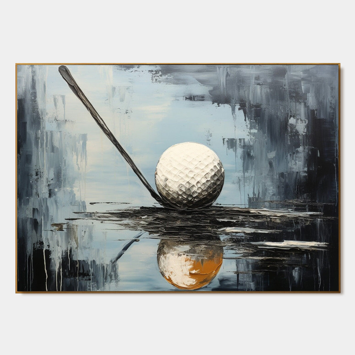 STROKE OF GENIUS: Textured Golf Still Life Oil Painting