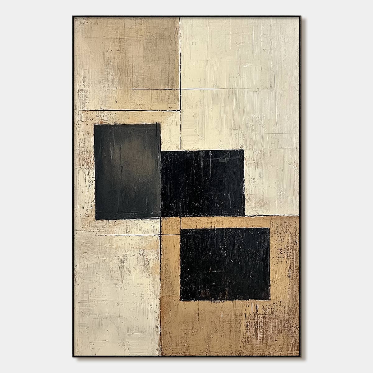 STRUCTURED BALANCE: Minimalist Abstract Oil Painting