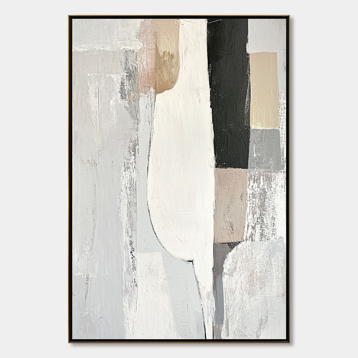 STRUCTURED CALM: Textured Minimalist Abstract Oil Painting
