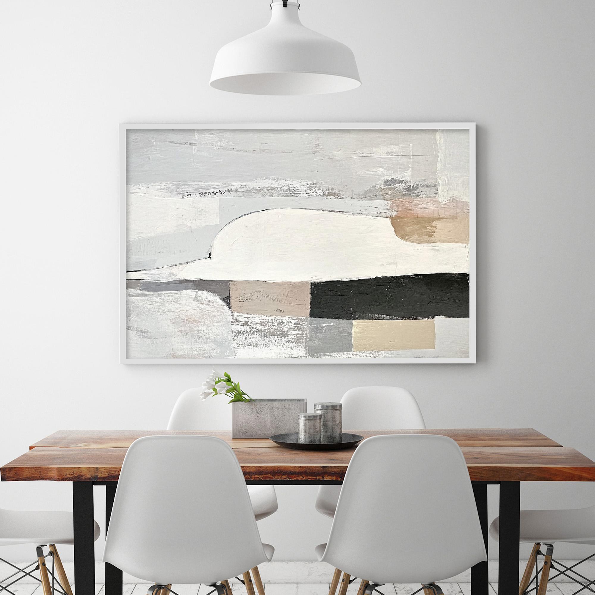 STRUCTURED CALM: Textured Minimalist Abstract Oil Painting