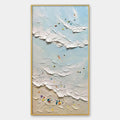 SUMMER BEACH: Textured Beach Scene Painting with Surfers and Swimmers