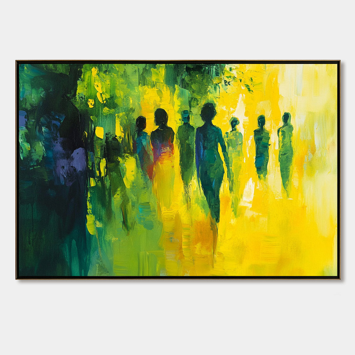 SUNLIT PASSAGE: Vibrant Abstract Figurative Oil Painting