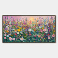 SUNLIT WILDFLOWER: Impasto Colorful Floral Field Painting