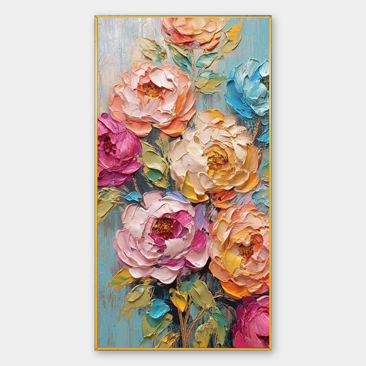 SWEET PEONY RHAPSODY: Textured Impasto Floral Oil Painting