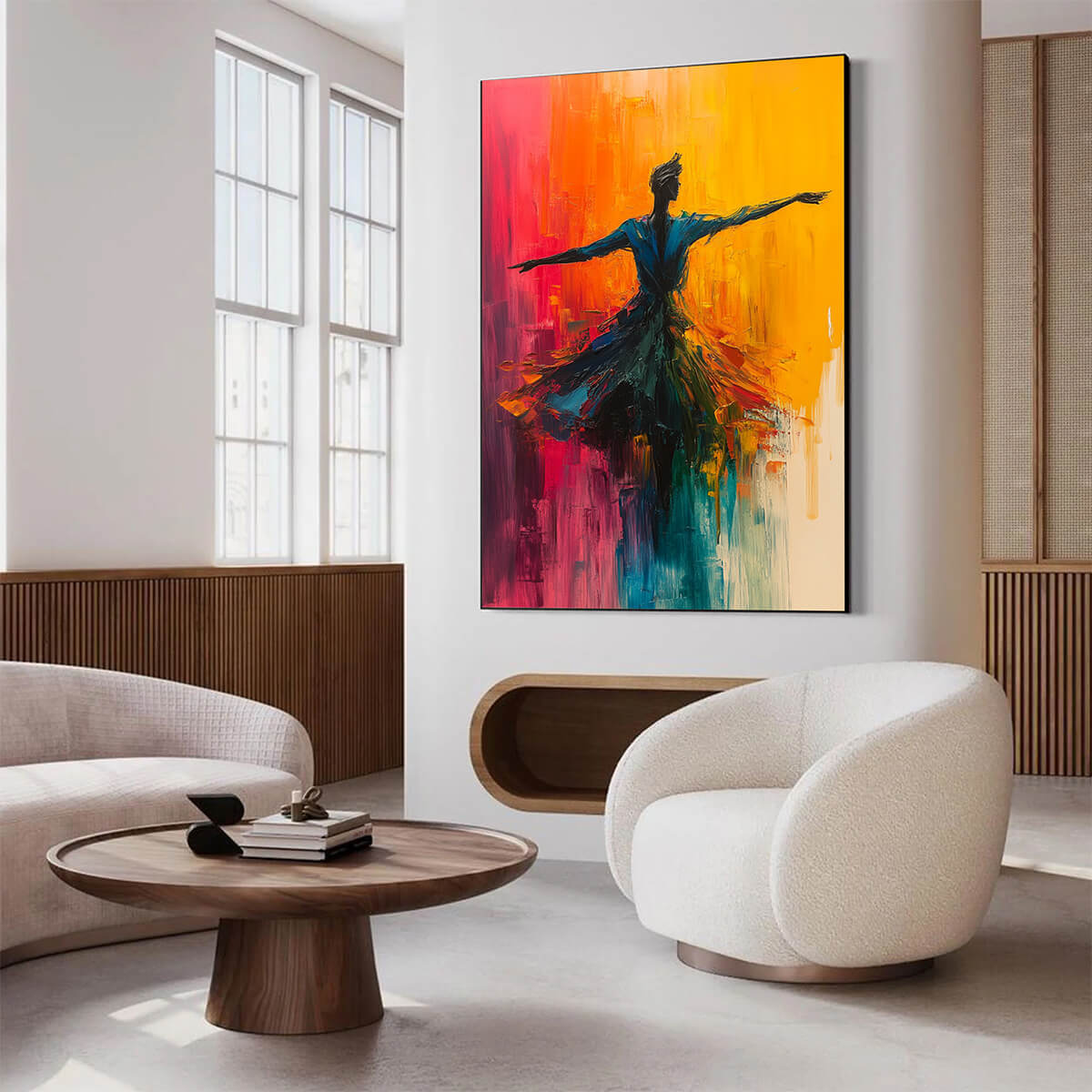 SOULFLIGHT: Textured Impasto Figurative Oil Painting of Dancer