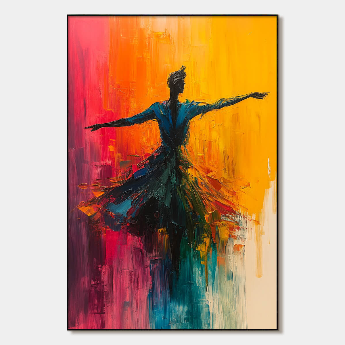 SOULFLIGHT: Textured Impasto Figurative Oil Painting of Dancer