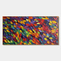 SPECTRUM RAIN: Colorful Abstract Impasto Oil Painting on Canvas