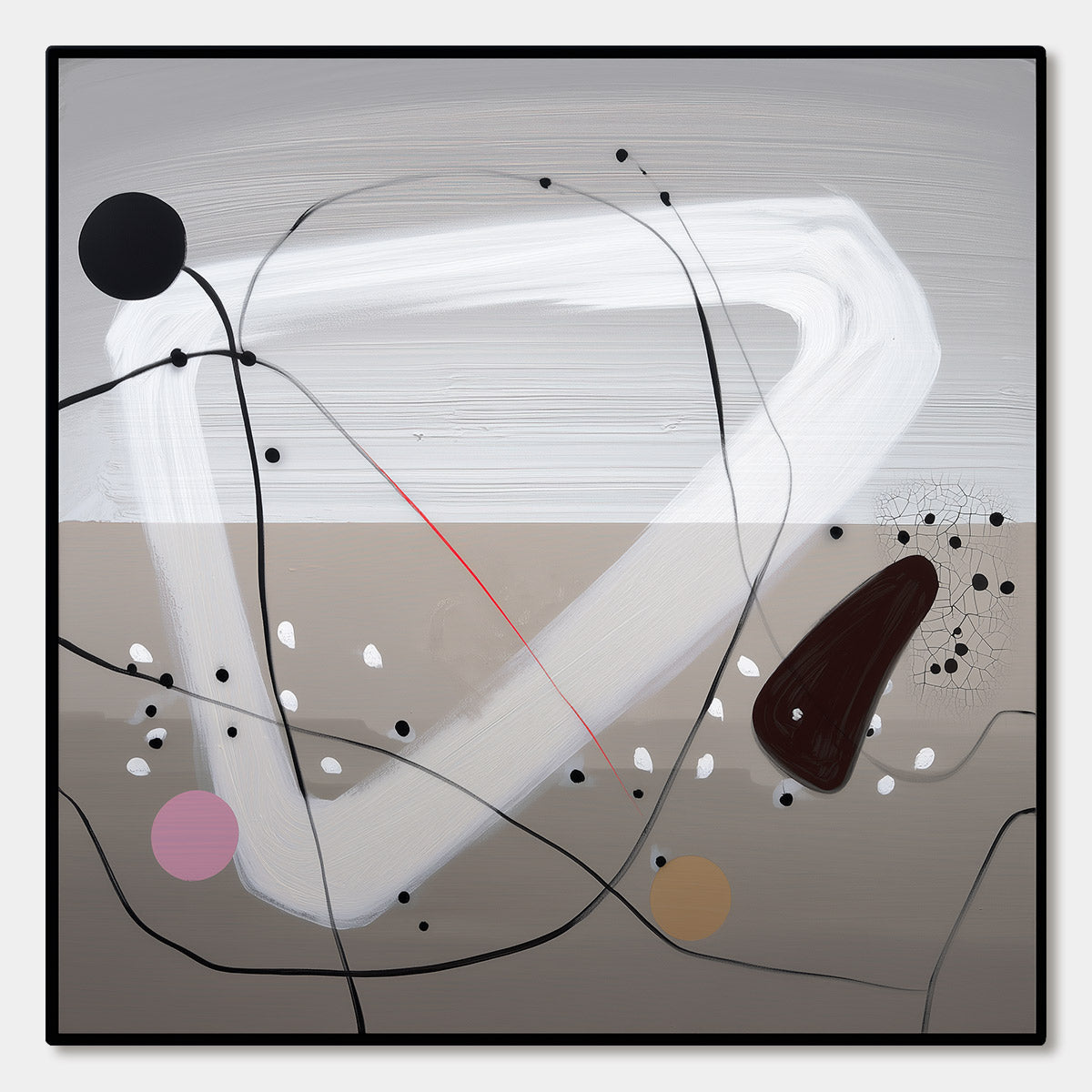 TAUPE TRIPTYCH: Minimalist Abstract Oil Painting