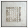 TESSELLATION: Textured Minimalist Abstract White Oil Painting