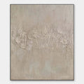 TEXTURED BEIGE ABSTRACT: Minimalist Textured Painting, Square Wall Art