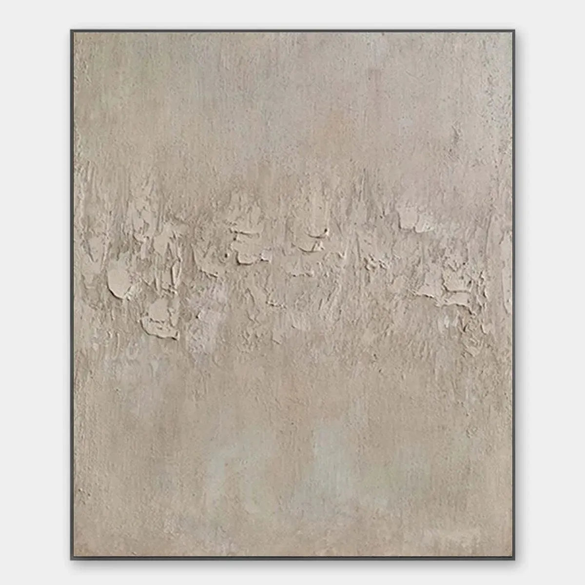 TEXTURED BEIGE ABSTRACT: Minimalist Textured Painting, Square Wall Art