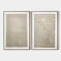 TEXTURED BEIGE GRID SET: Minimalist Textured Painting Set of 2