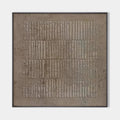 TEXTURED BROWN GRID: Minimalist Textured Painting