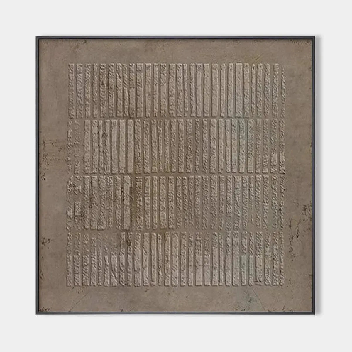 TEXTURED BROWN GRID: Minimalist Textured Painting