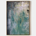 TEXTURED GREEN ABSTRACT: Impasto Abstract Painting, Vertical Wall Art
