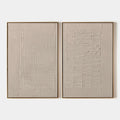 TEXTURED GRID DUO: Set of 2 Textured Abstract Paintings in Beige