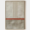 TEXTURED MINIMALIST LANDSCAPE: Terracotta and Beige Abstract Painting, Vertical Wall Art