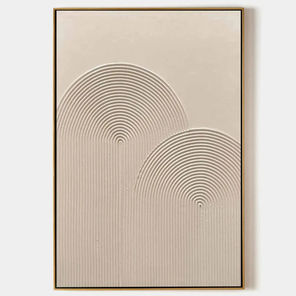 TEXTURED RAINBOW: Minimalist Textured Painting in Beige