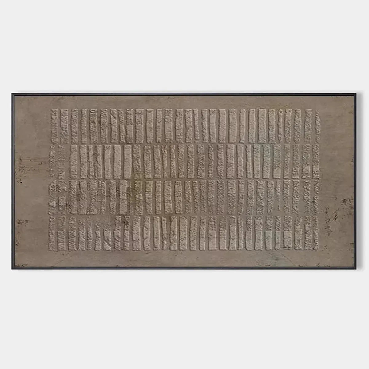 TEXTURED RECTANGLE ARRAY: Minimalist Textured Painting in Brown