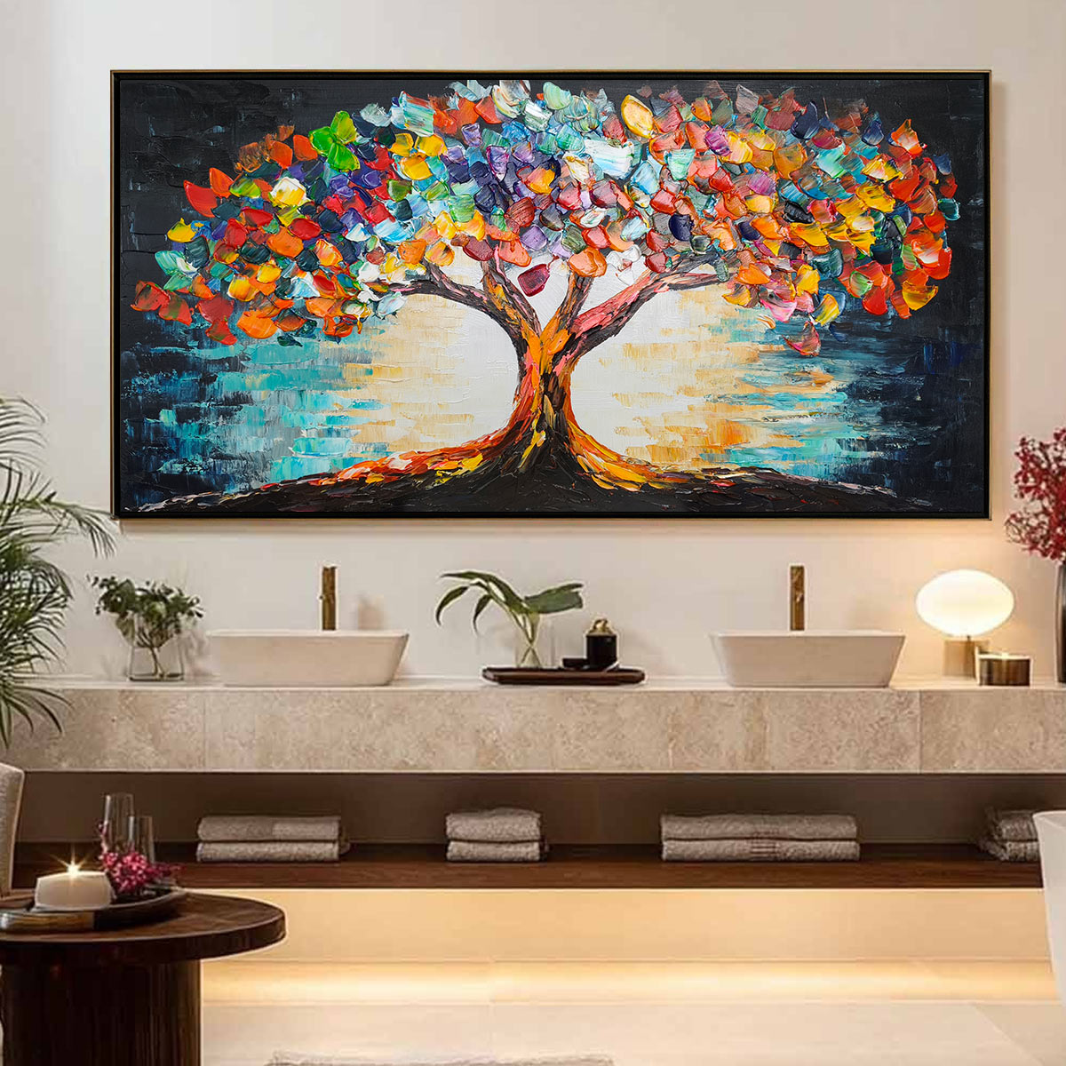 Ready to Ship | TREE OF LIFE | 24''x48'' | 60x120cm | Black Frame