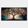 TREE OF LIFE: Textured Impasto Colorful Tree Oil Painting