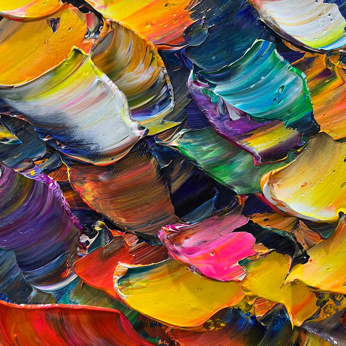 TREE OF LIFE: Textured Impasto Colorful Tree Oil Painting