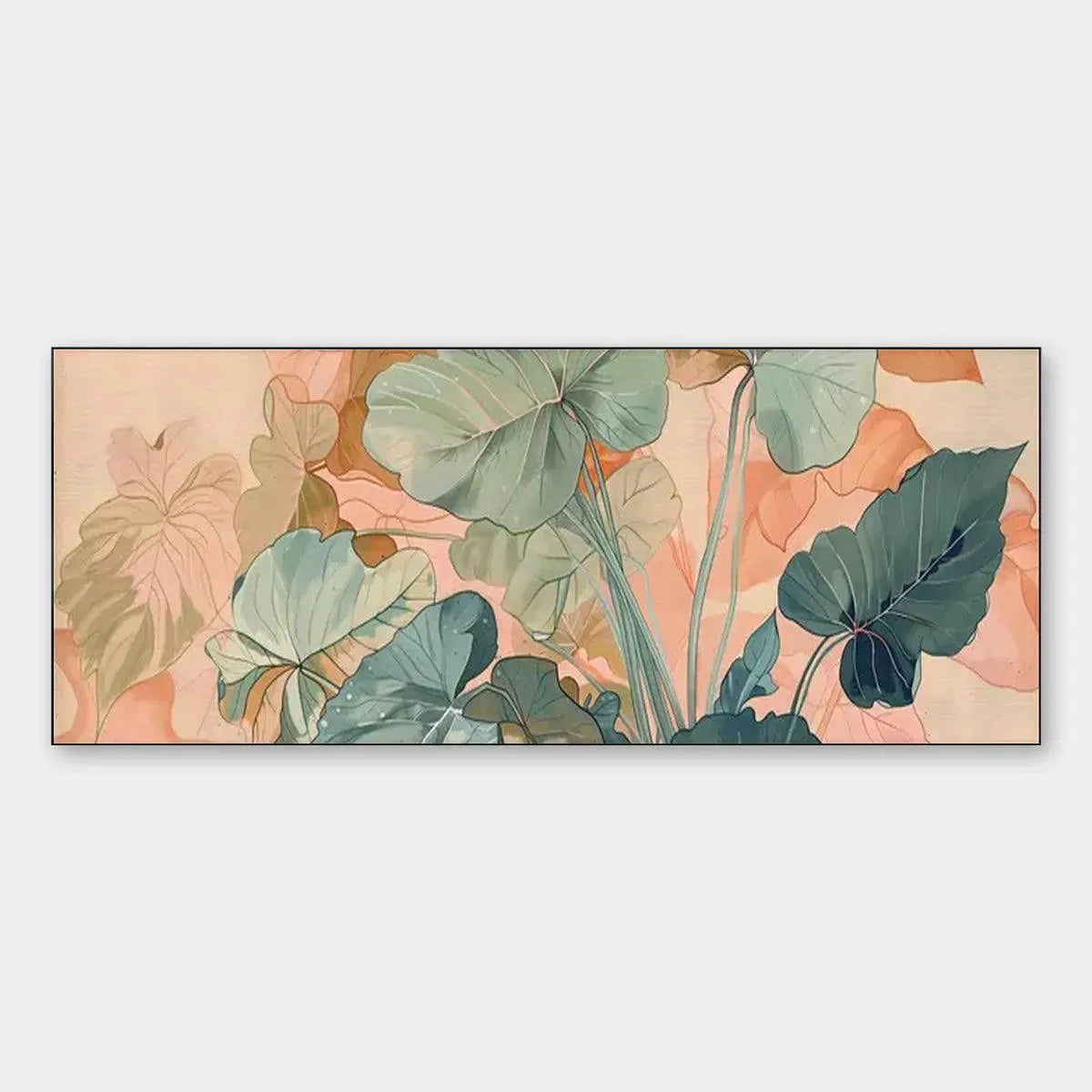 TROPICAL LEAF PANORAMIC: Botanical Painting, Panoramic Wall Art