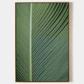 TROPICAL SERENITY: Minimalist Botanical Painting, Green Leaf Wall Art, Vertical Canvas