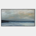 TWILIGHT COAST: Panoramic Coastal Landscape Painting, Horizontal Wall Art