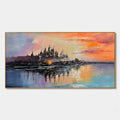 TWILIGHT KINGDOM: Panoramic Castle Landscape Oil Painting