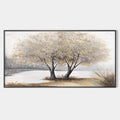TWILIGHT TREES: Serene Landscape Painting of Trees by the Water