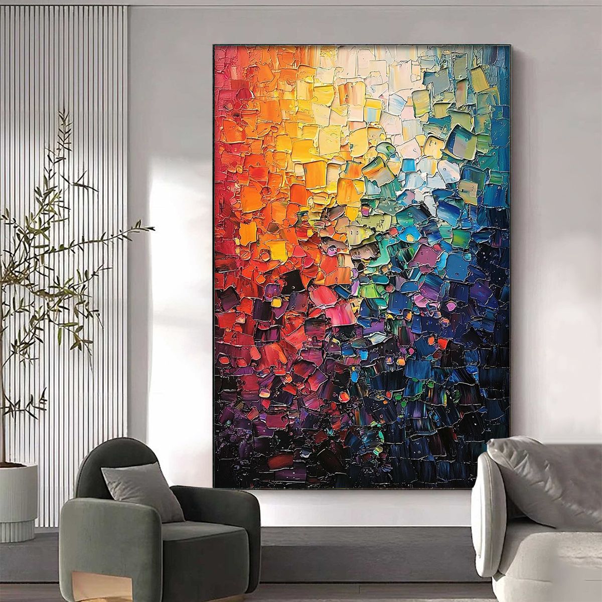 COLOR SYMPHONY: Textured Abstract Impasto Oil Painting