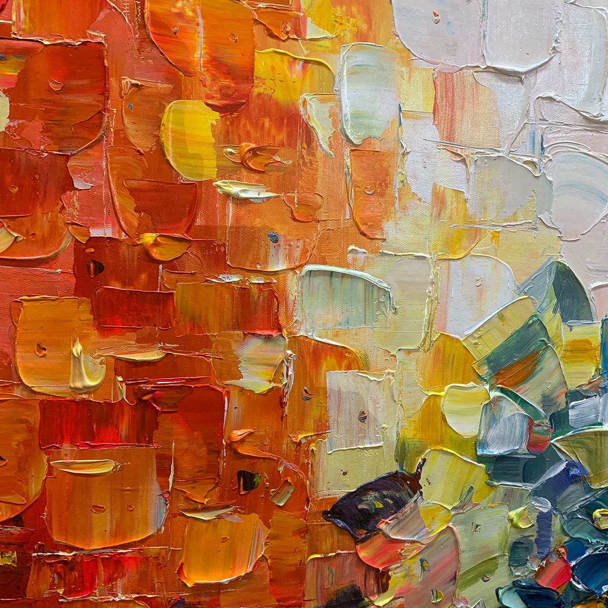 COLOR SYMPHONY: Textured Abstract Impasto Oil Painting
