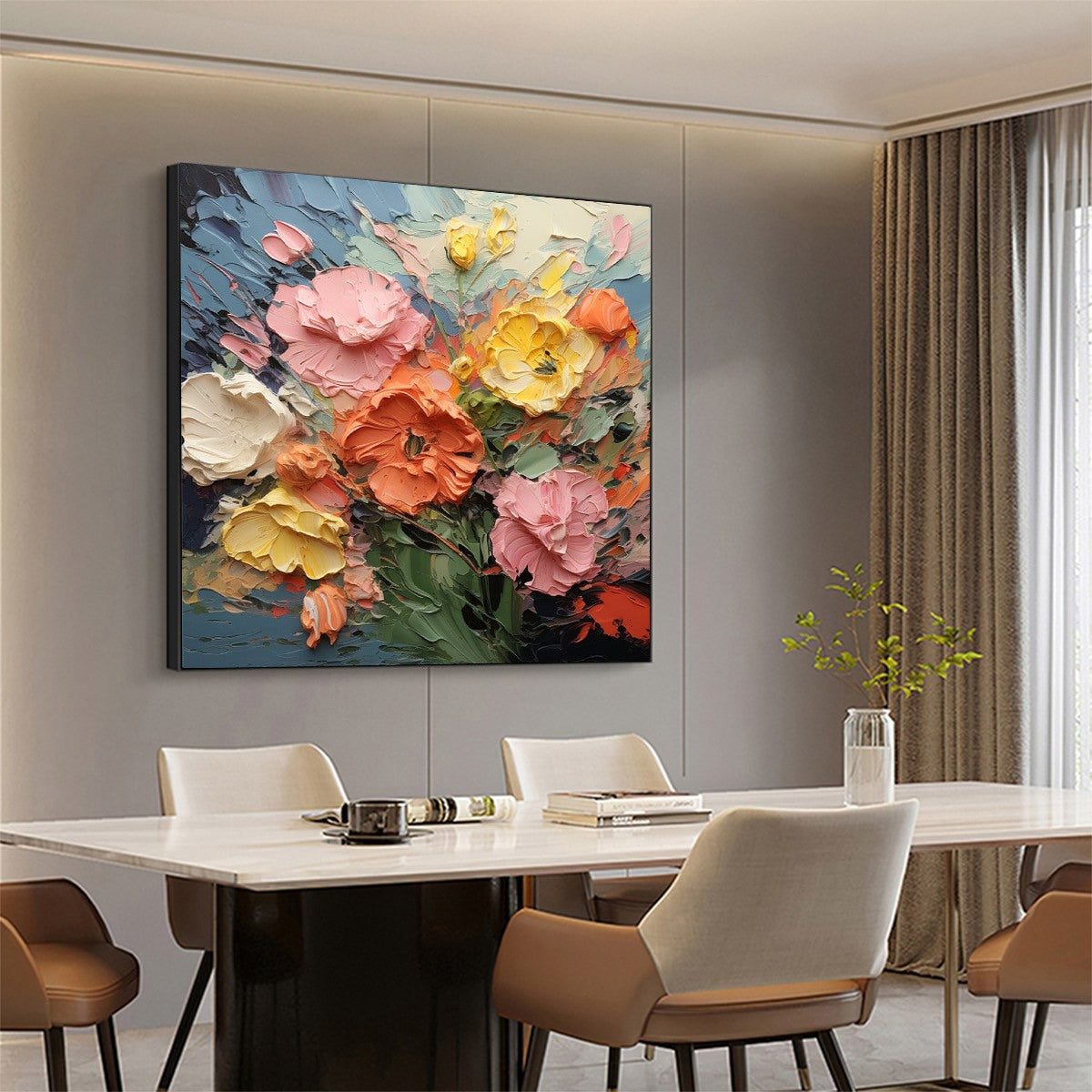BLOOMING BOUQUET: Textured Floral Oil Painting
