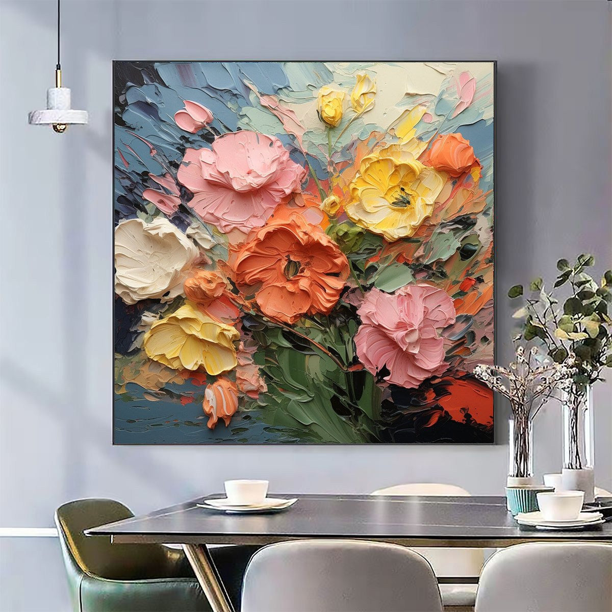 BLOOMING BOUQUET: Textured Floral Oil Painting
