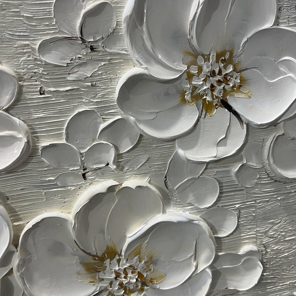 BLOSSOM SERENADE: Textured Floral Oil Painting