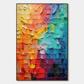 SPECTRUM MOSAIC: Textured Impasto Abstract Oil Painting