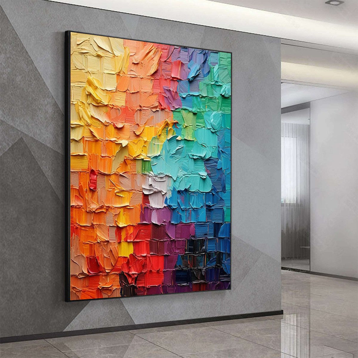SPECTRUM MOSAIC: Textured Impasto Abstract Oil Painting