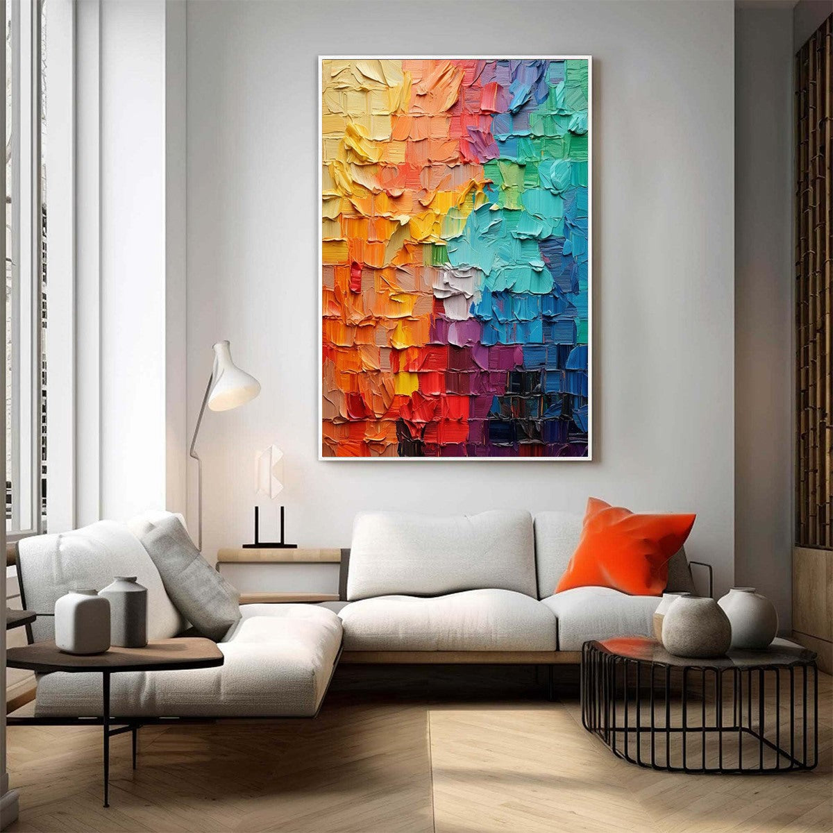 SPECTRUM MOSAIC: Textured Impasto Abstract Oil Painting