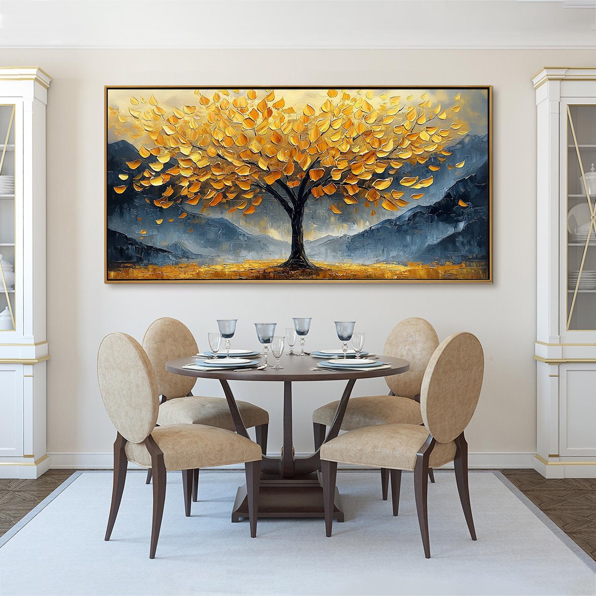 GOLDEN SANCTUARY: Textured Landscape Oil Painting