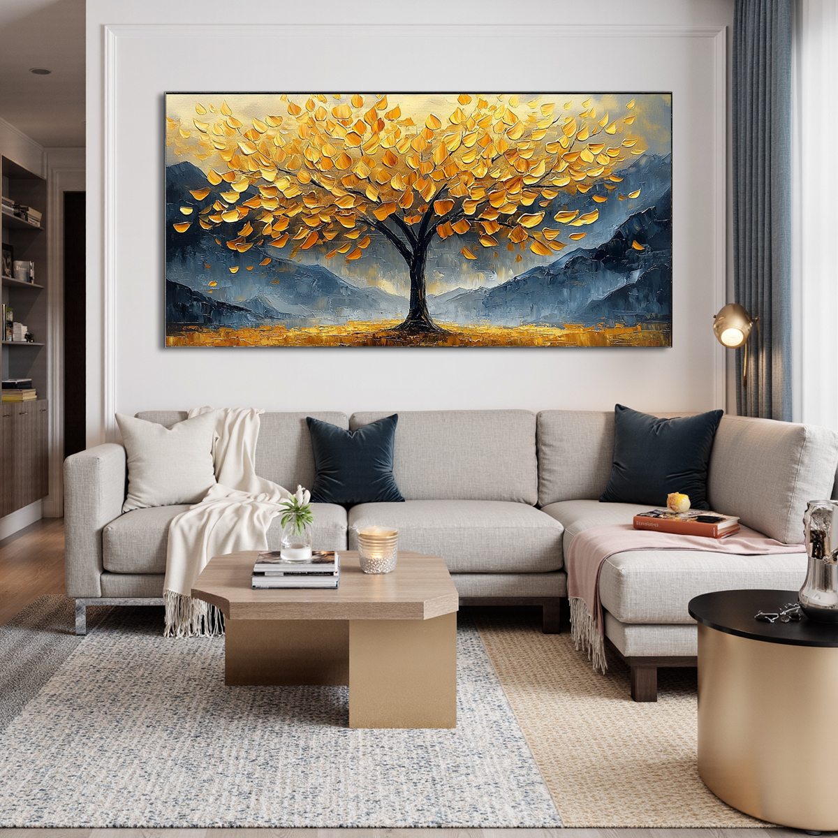 GOLDEN SANCTUARY: Textured Landscape Oil Painting