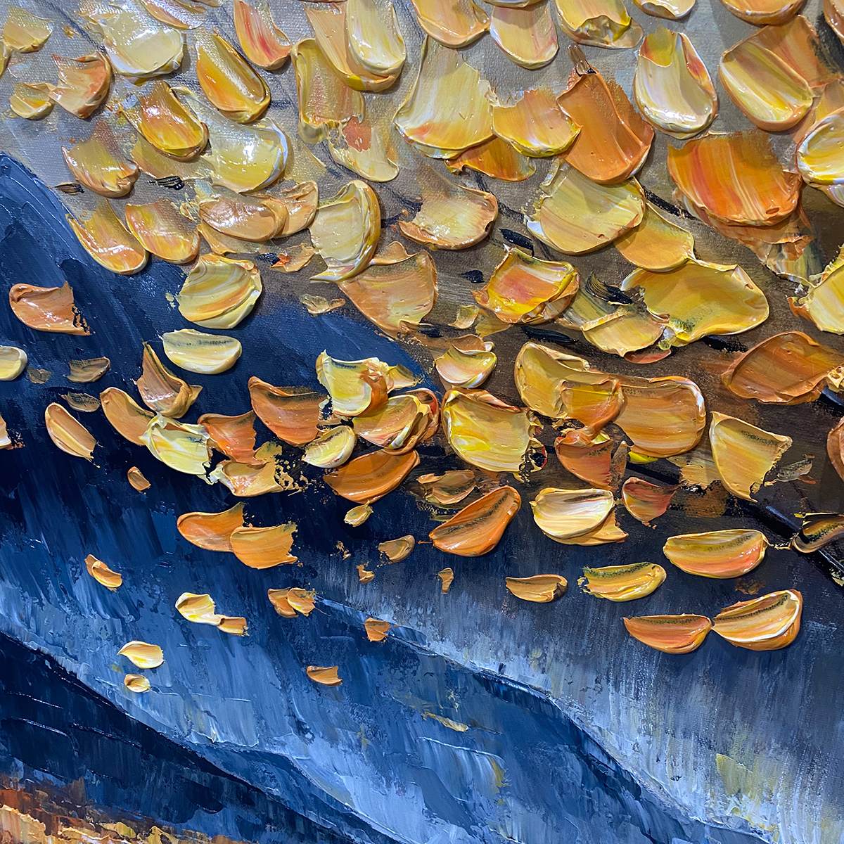 GOLDEN SANCTUARY: Textured Landscape Oil Painting