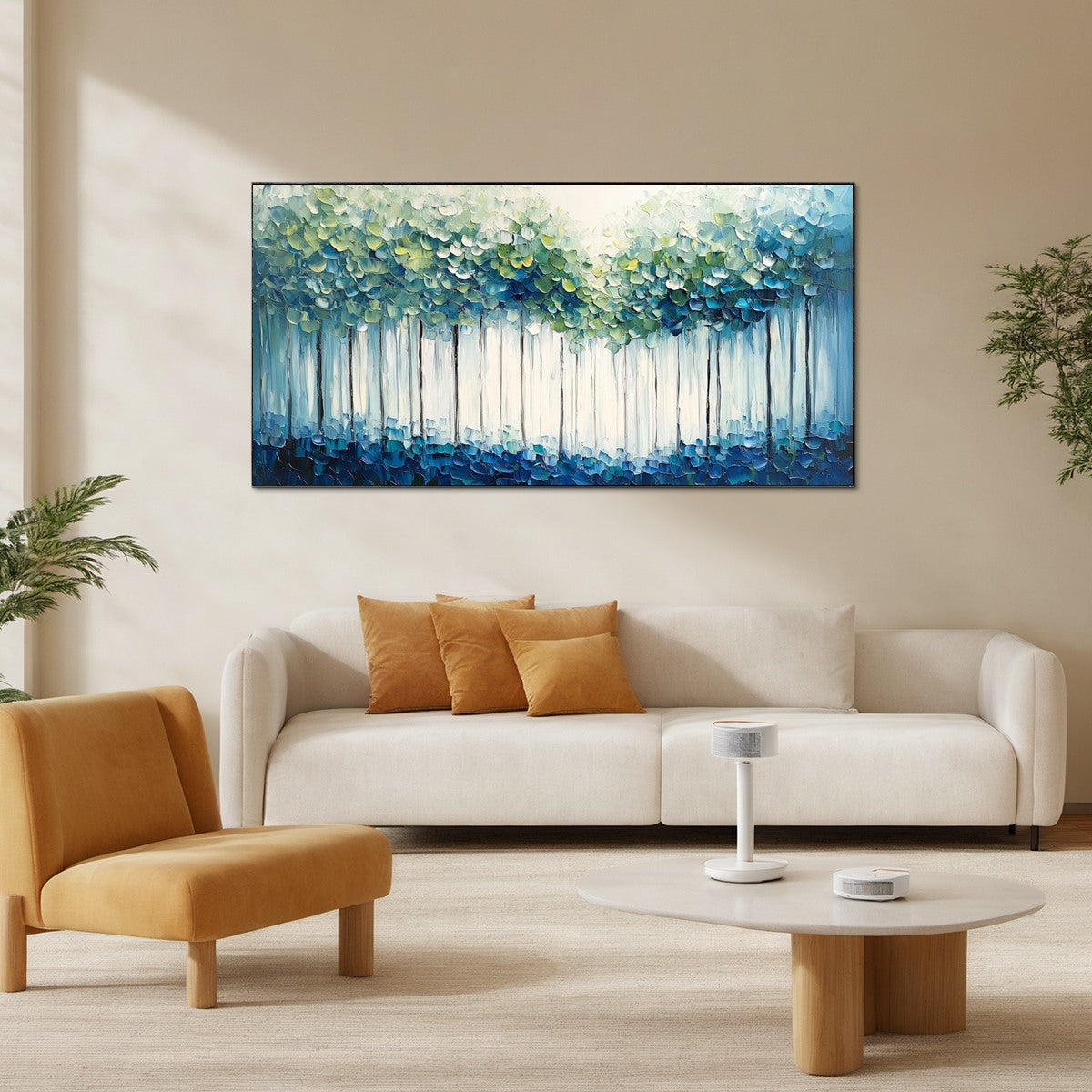 FOREST WHISPERS: Textured Panoramic Oil Painting